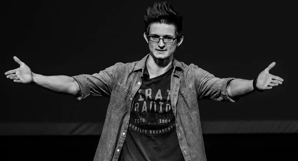 Grant Freeman on stage at An R-Rated Magic Show, V Theater Planet Hollywood Las Vegas