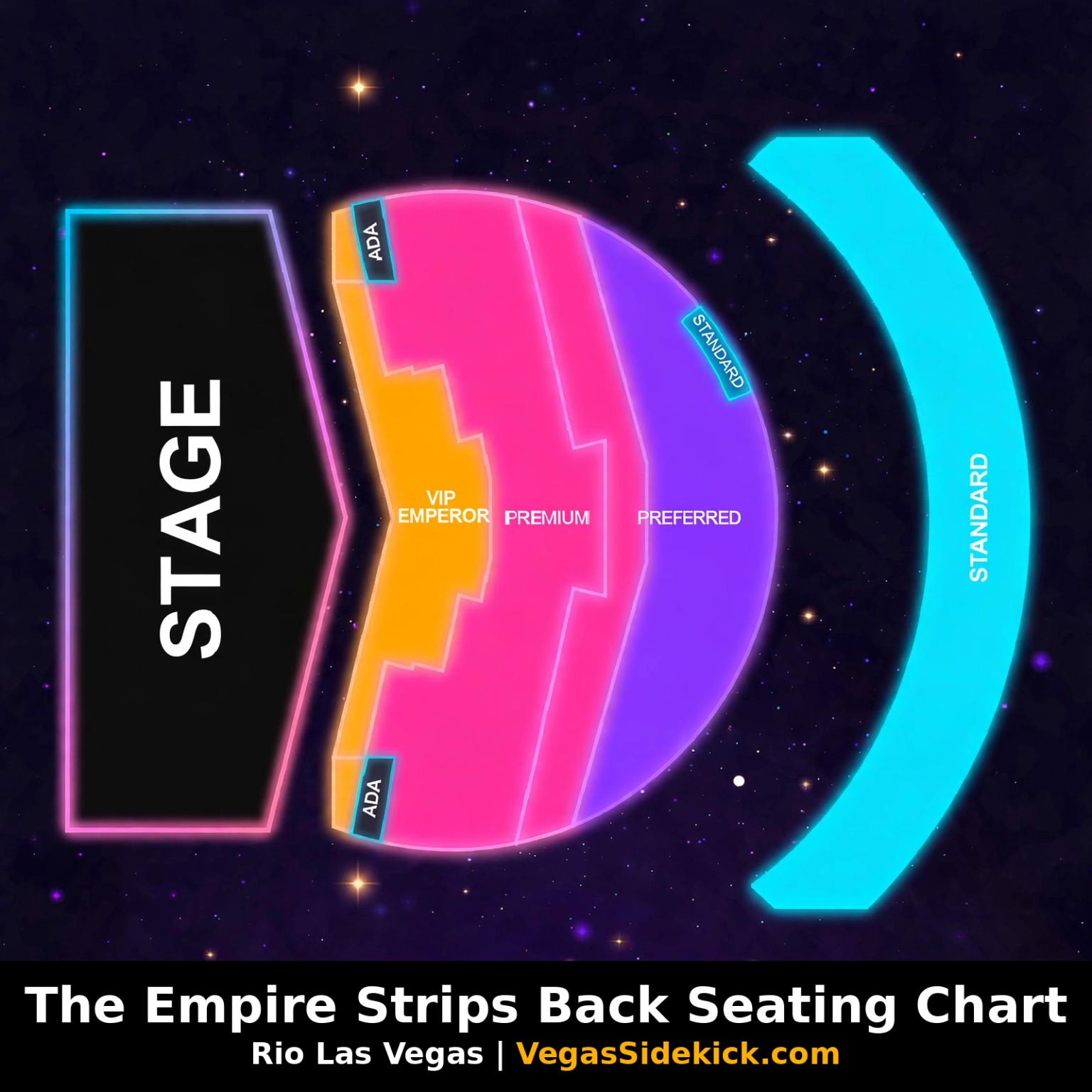 The Empire Strips Back seating chart at Rio Las Vegas