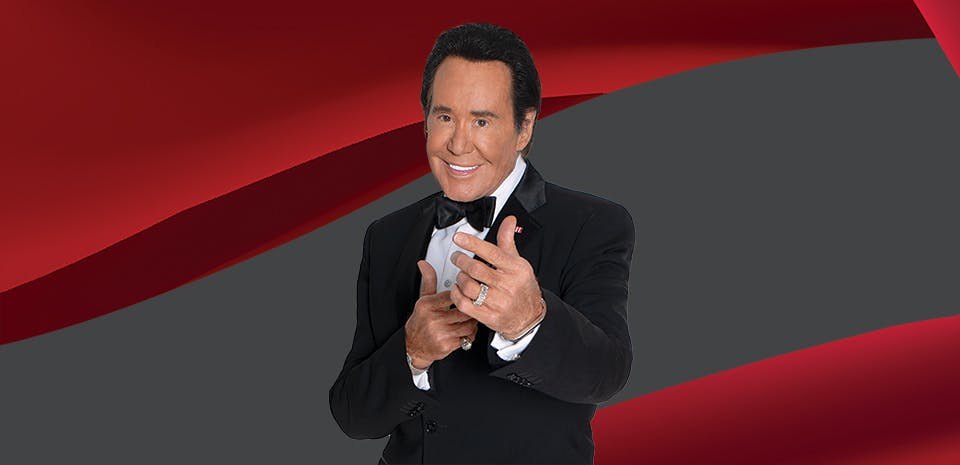 Wayne Newton — Mr. Las Vegas in a tuxedo, promotional photo for Up Close and Personal at Bugsy's Cabaret, Flamingo Las Vegas