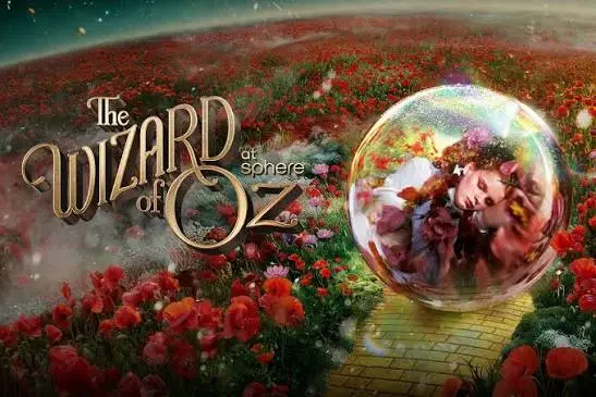 The Wizard of Oz at Sphere promo — Dorothy sleeping in the poppy field inside a crystal sphere